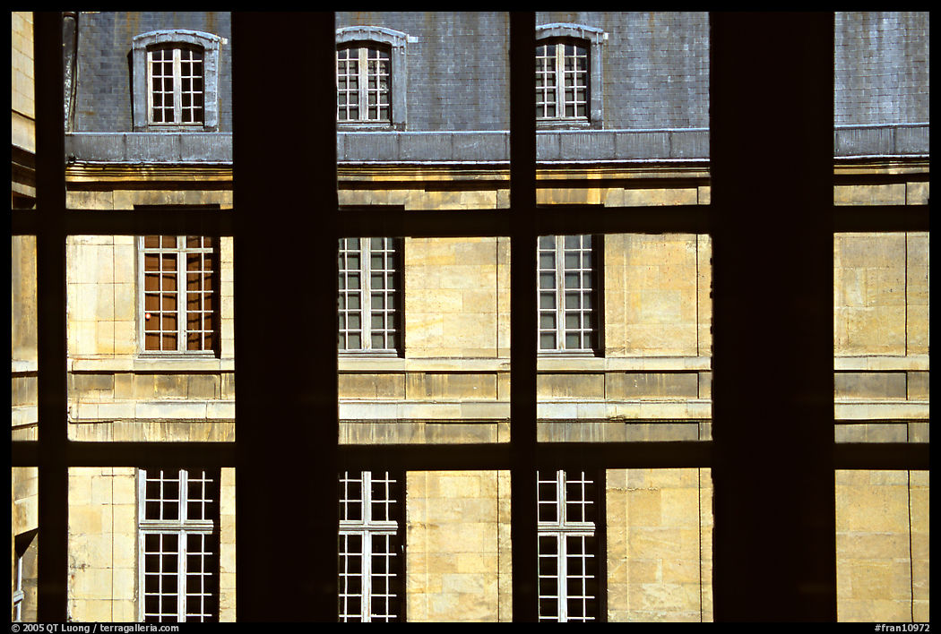 Palace walls seen from a window. France