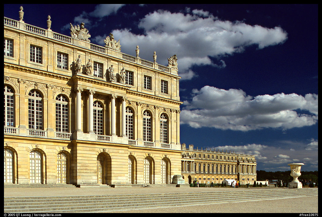 Versailles Palace facade in classical style. France