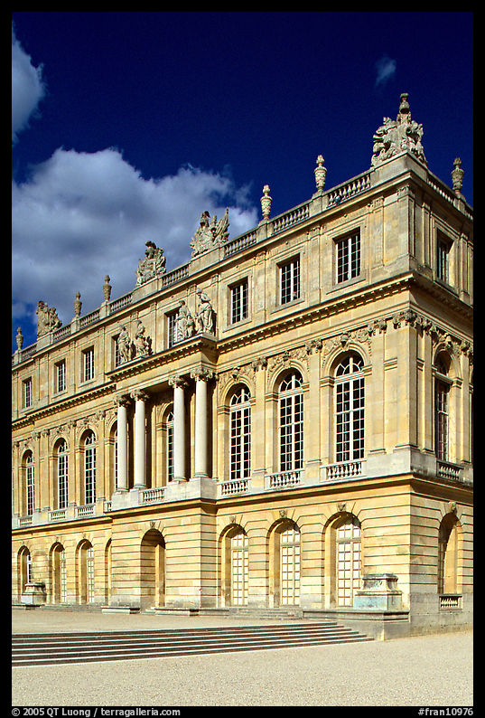 Facade of the palace, late afternoon. France