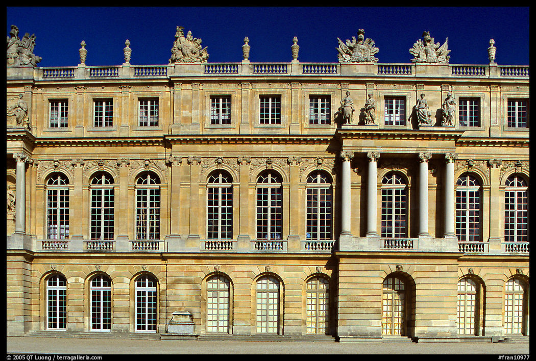Frontal view of the palace, late afternoon. France
