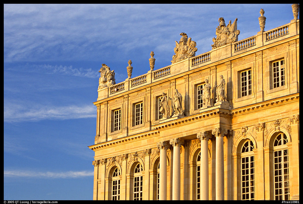 Detail of facade, late afternoon. France
