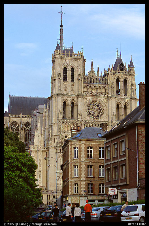 Houses and Cathedral, Amiens. France
