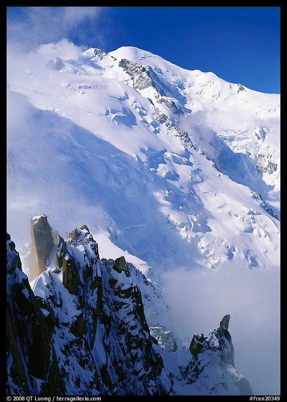 Cosmiques ridge and North Face of Mont Blanc, Chamonix. France