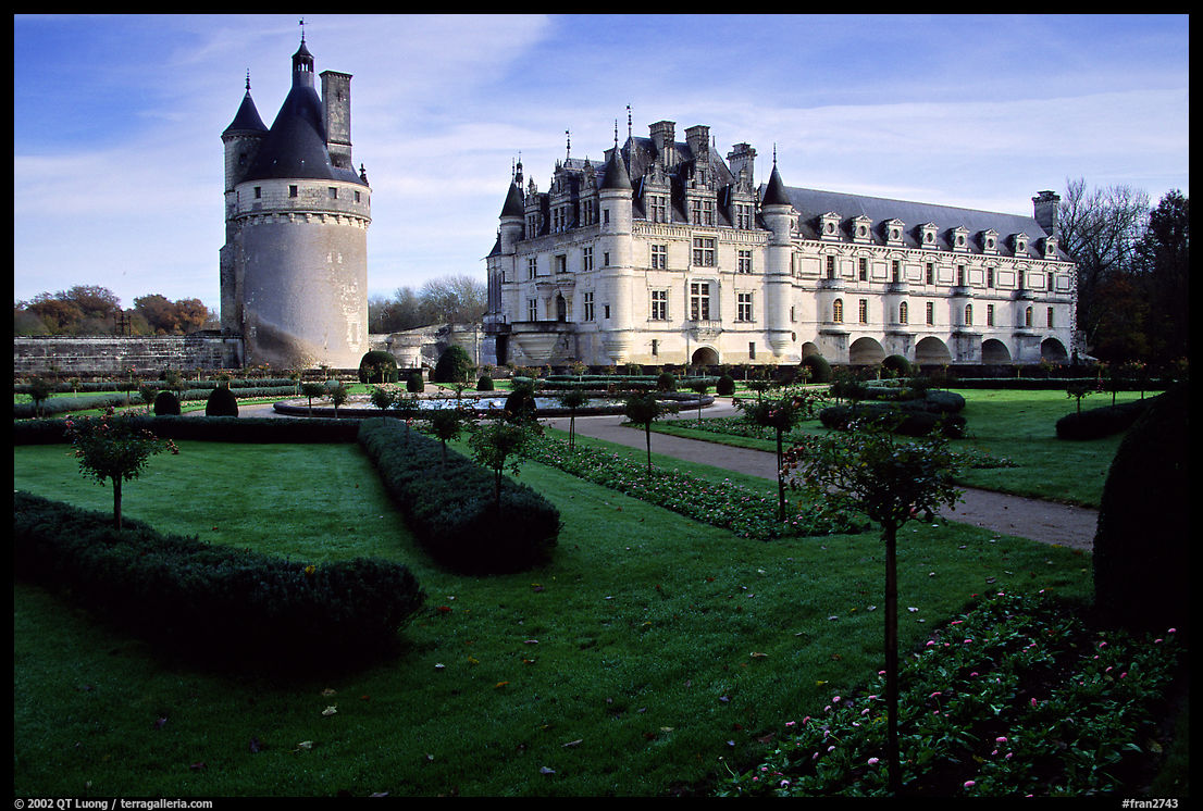 Chenonceaux chateau and gardens. Loire Valley, France