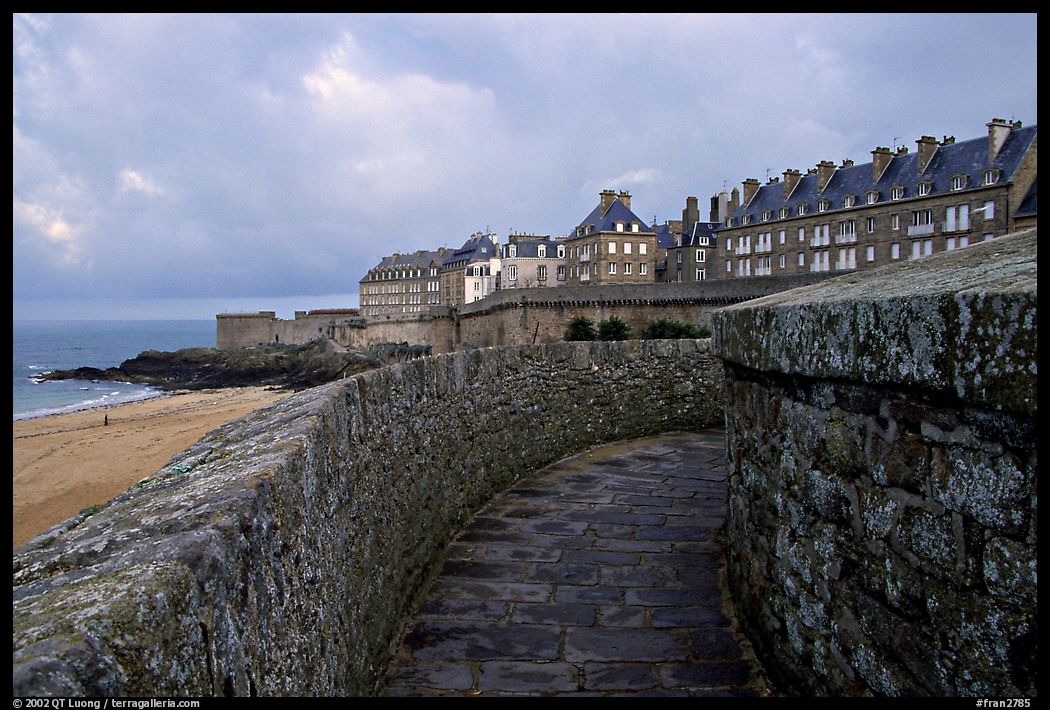 Along the ramparts of the old town, Saint Malo. Brittany, France