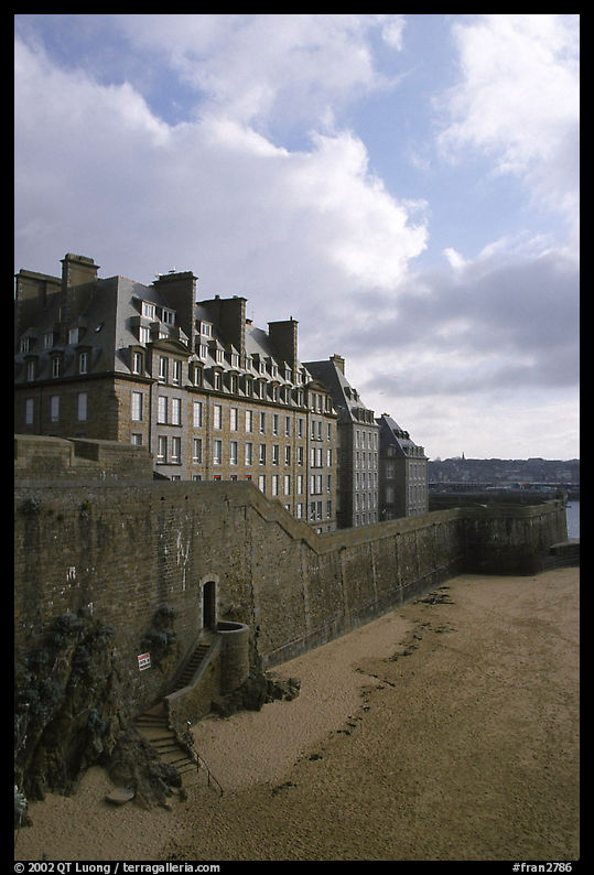 Ramparts of the old town, Saint Malo. Brittany, France