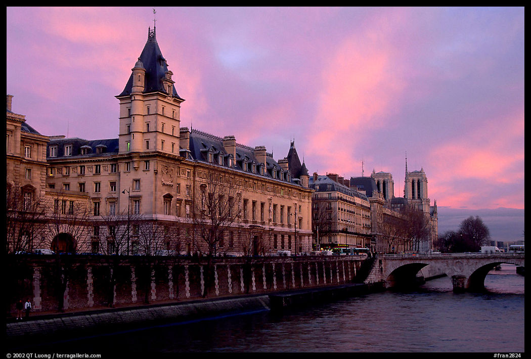 Ile de la Cite at sunset. Paris, France