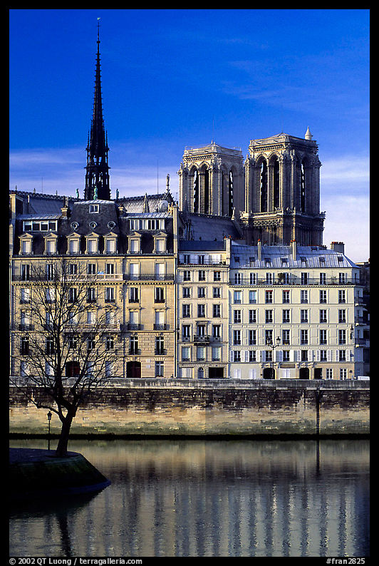 Saint-Louis island and Notre Dame. Paris, France