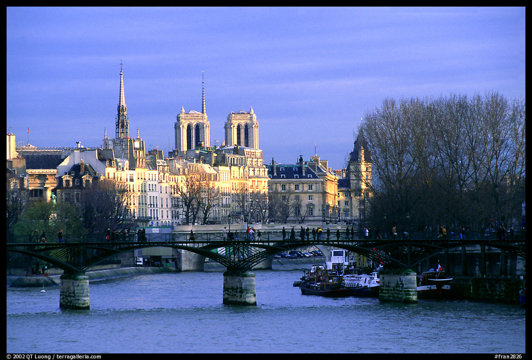 Pont des Arts and ile de la Cite. Paris, France