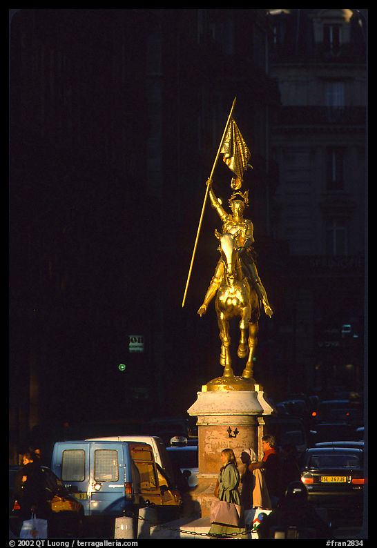 Statue of Joan of Arc on the place des Victoires. Paris, France