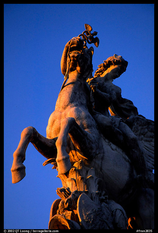 Statue in the Louvre Gardens. Paris, France
