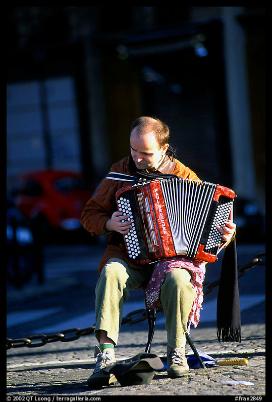 Accordeon player. Paris, France