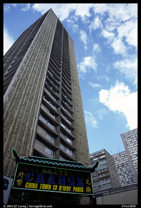 Paris's Chinatown consists of a block of high-rises in the 13rd district. Paris, France