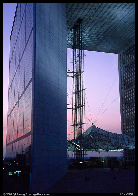 Grande Arche de la Defense at dusk. France