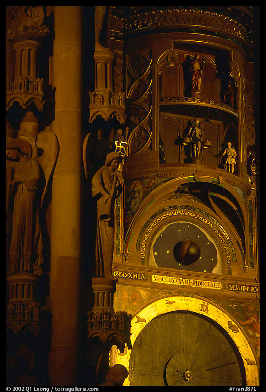 Astrological clock inside the Notre Dame cathedral. Strasbourg, Alsace, France