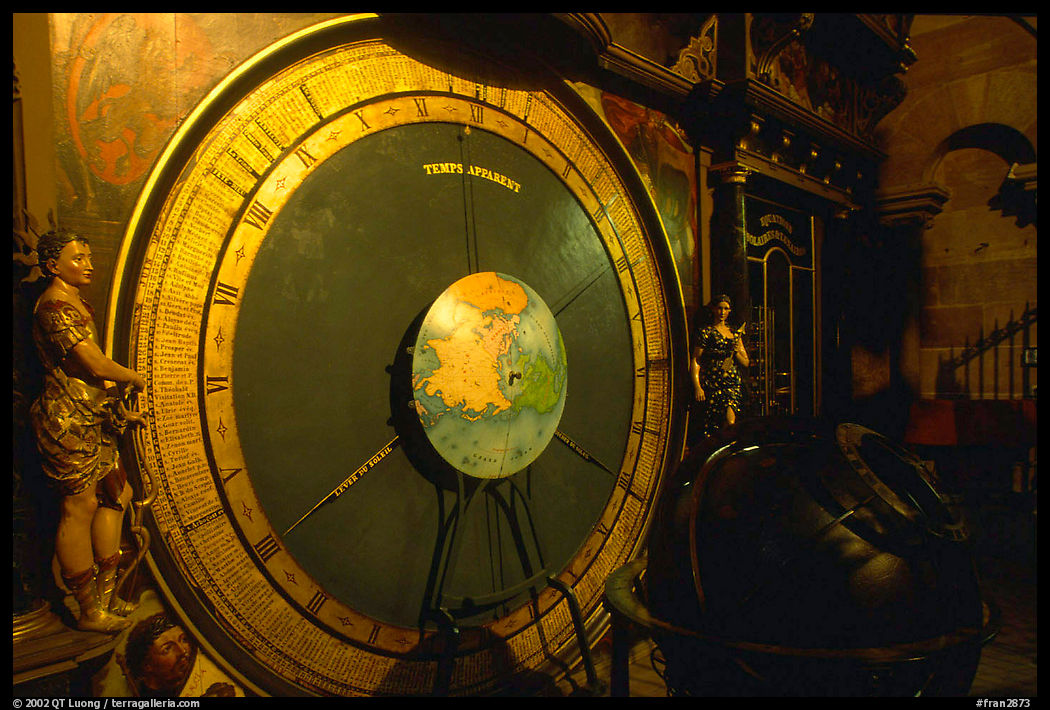 Astrological clock inside the Notre Dame cathedral. Strasbourg, Alsace, France