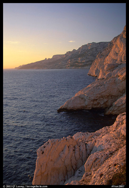 Calanque de Morgiou at sunset. Marseille, France