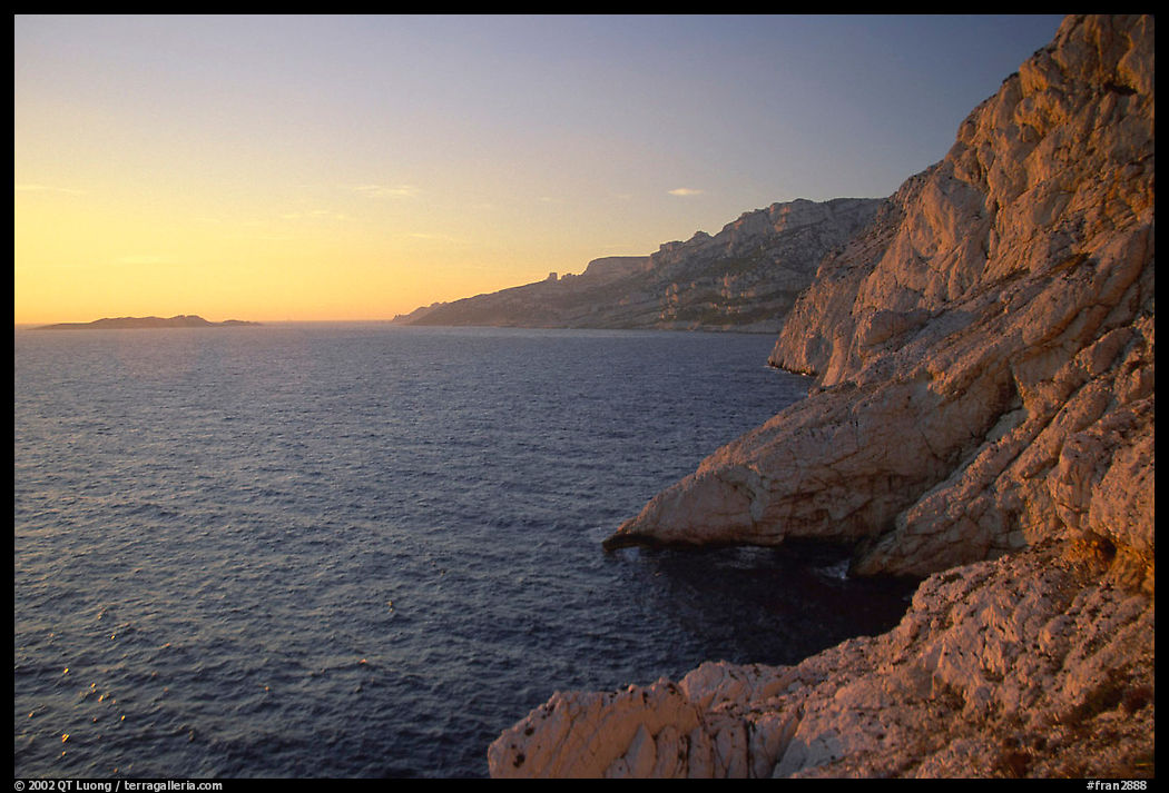 Calanque de Morgiou at sunset. Marseille, France