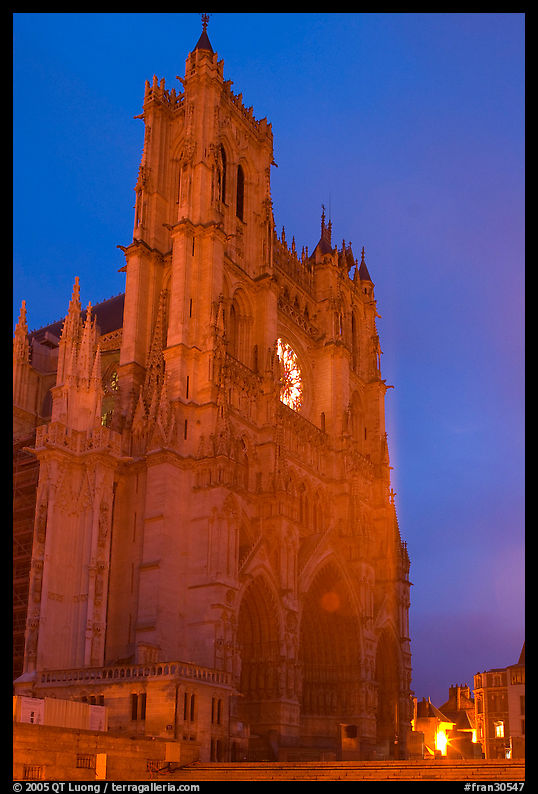 Cathedral at dusk, Amiens. France