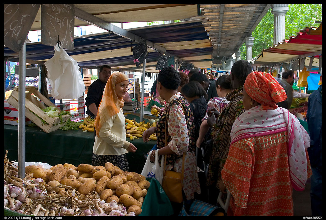 Popular street market. Paris, France