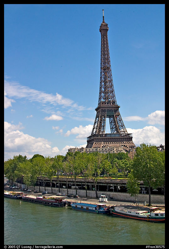 Seine River and Eiffel Tower. Paris, France