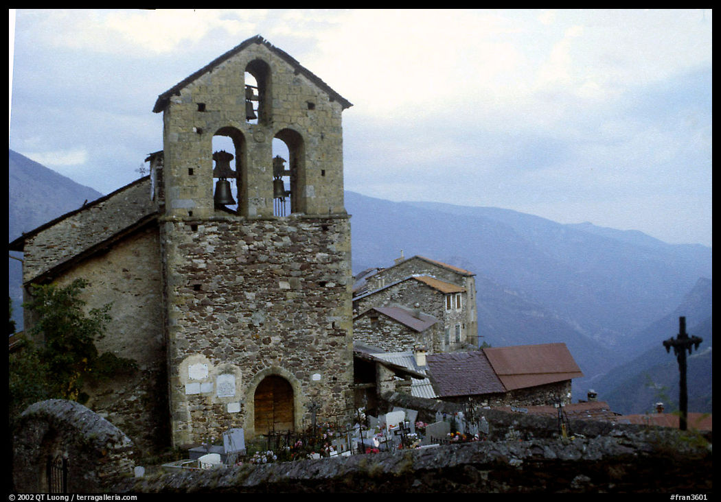 Church in high perched village. Maritime Alps, France