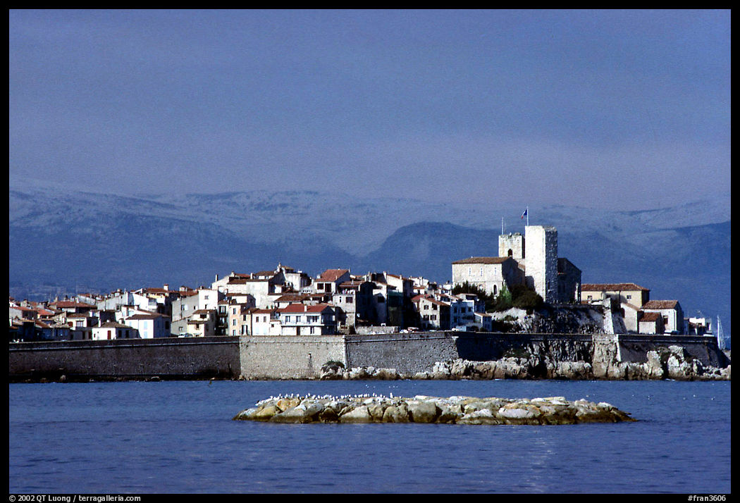 Antibes ramparts, and old town. Maritime Alps, France