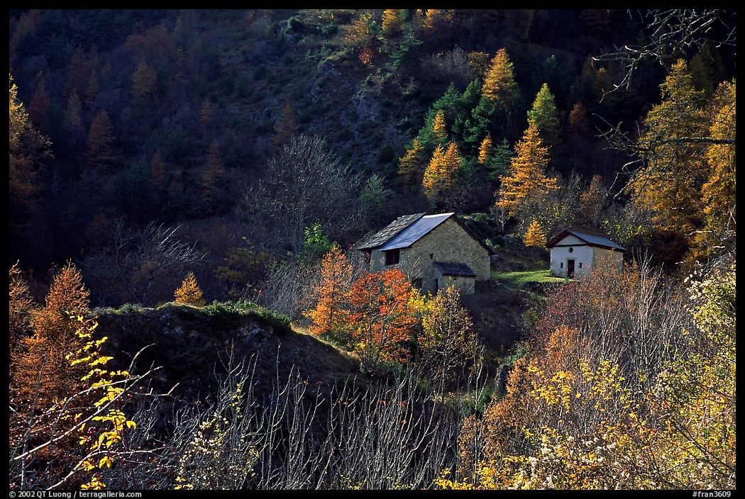 Barns in Autumn. Maritime Alps, France
