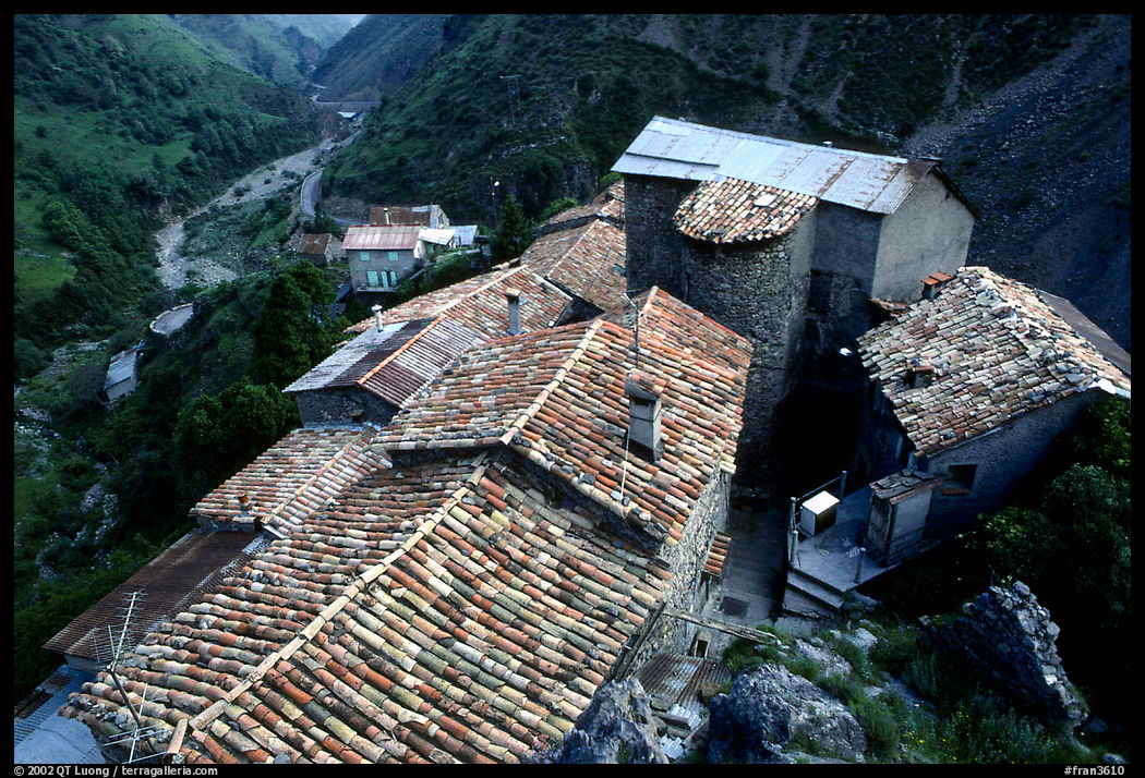Rooftops in high perched Village. Maritime Alps, France