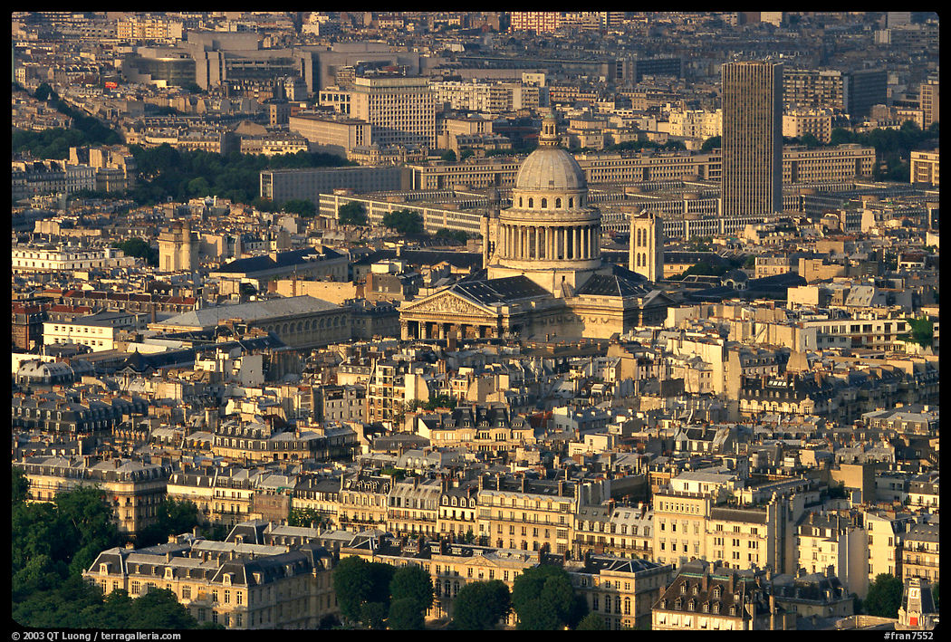 The Quartier Latin seen from the Montparnasse Tower, late afternoon. Paris, France