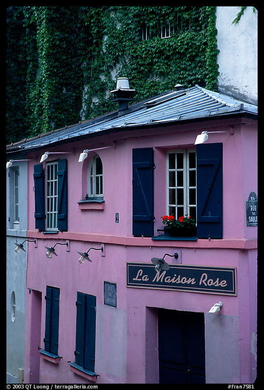 La Maison Rose (Pink house), Montmartre. Paris, France