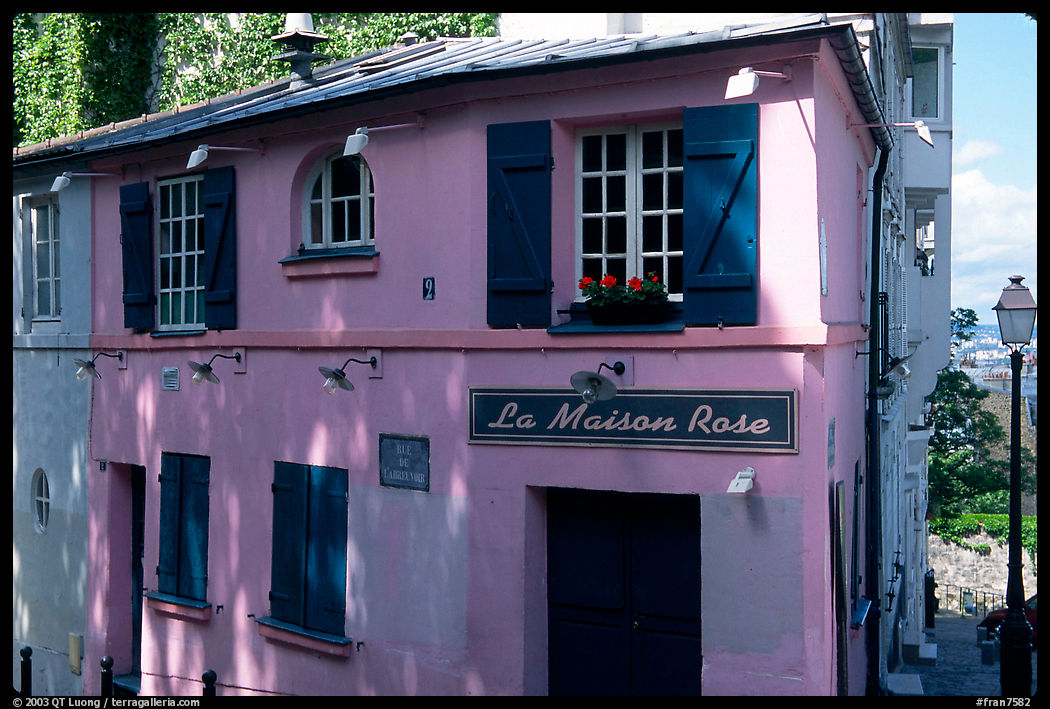 La Maison Rose (Pink house), Montmartre. Paris, France