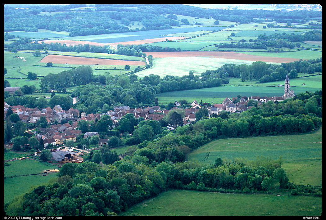 Countryside seen from the hill of Vezelay. Burgundy, France