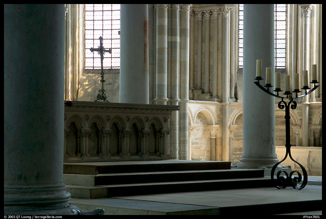Altar inside of church of Vezelay. Burgundy, France