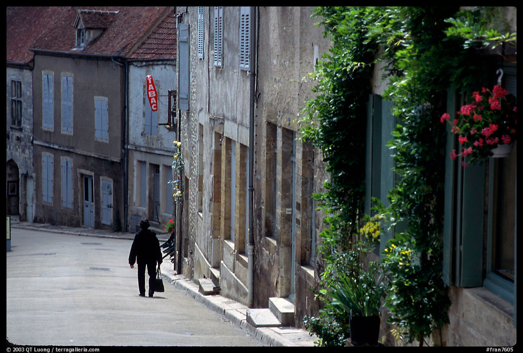 Main street of the Hill of Vezelay. Burgundy, France