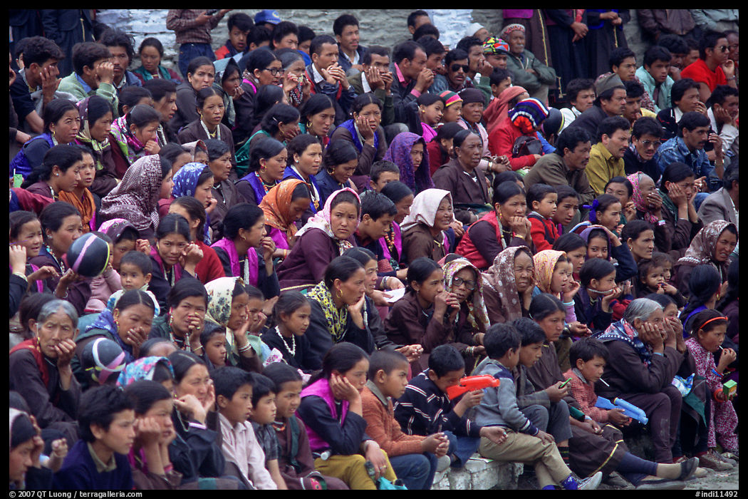 Crowd watching a performance, Keylong, Himachal Pradesh. India