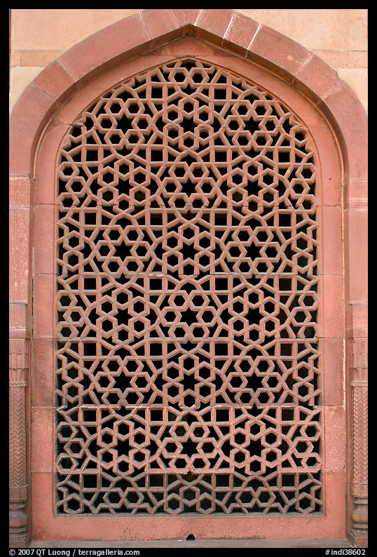 Screened marble window, Humayun's tomb. New Delhi, India