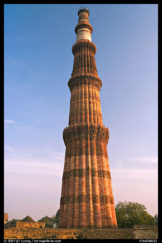 73-meter high tower of victory, Qutb Minar. New Delhi, India