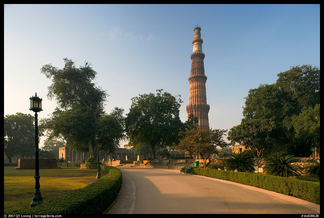 Gardens, and Qutb Minar tower. New Delhi, India