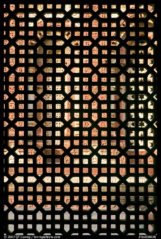 Screened window, Imam Zamin tumb, Qutb complex. New Delhi, India