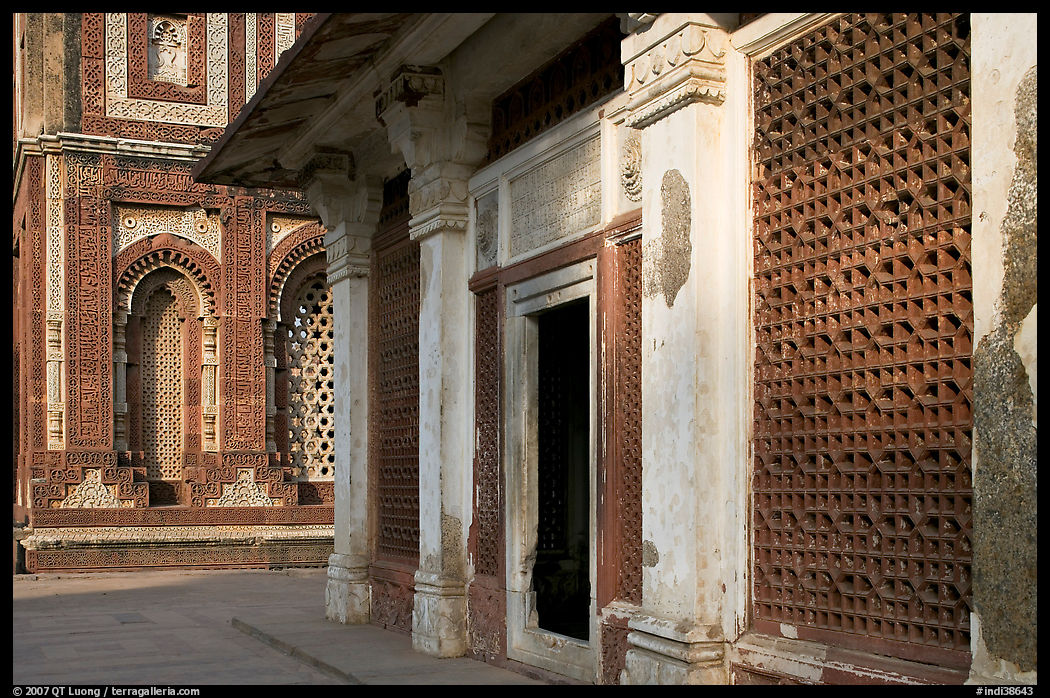 Detail of tomb of Imam Zamin and  Alai Darweza gate, Qutb complex. New Delhi, India