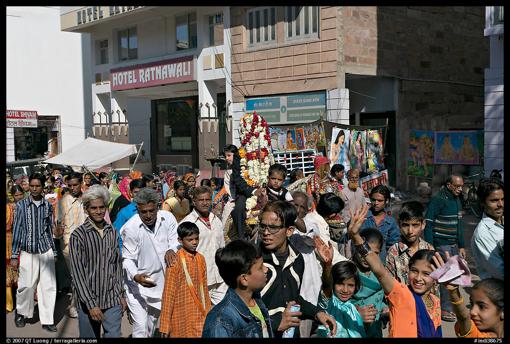 Muslim wedding procession. Jodhpur, Rajasthan, India