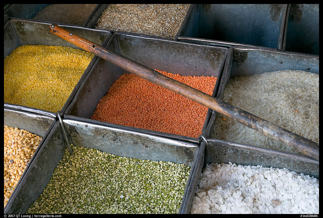Close-up of grains, Sardar Market. Jodhpur, Rajasthan, India