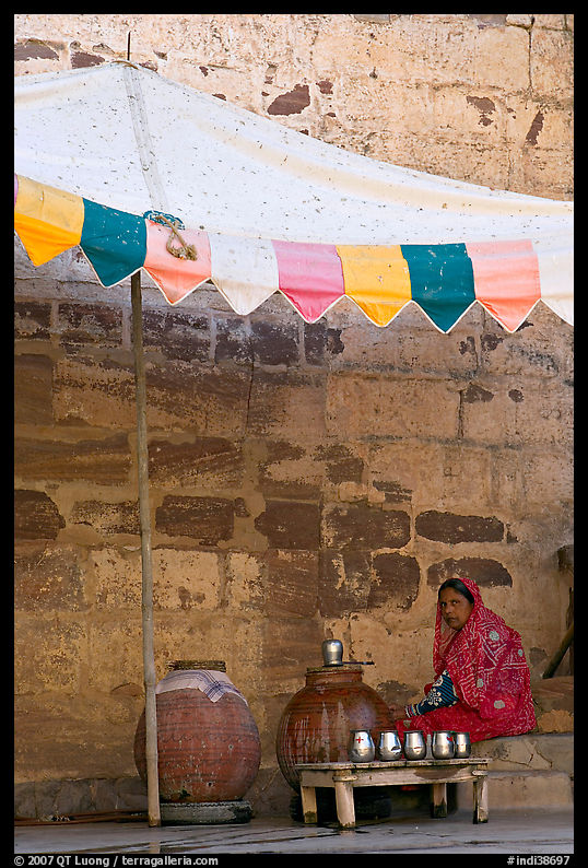 Beverage vendor inside fort. Jodhpur, Rajasthan, India