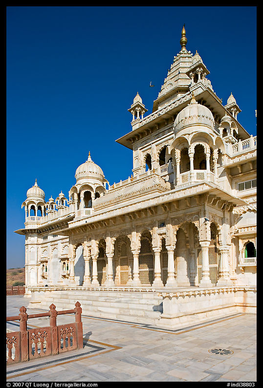 White marble memorial, Jaswant Thada. Jodhpur, Rajasthan, India