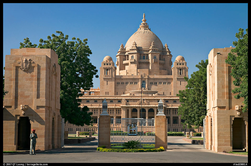Entrance of Umaid Bhawan Palace. Jodhpur, Rajasthan, India