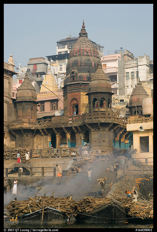 Manikarnika Ghat, most auspicious place to be cremated. Varanasi, Uttar Pradesh, India