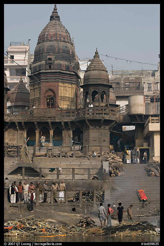 Manikarnika Ghat, the main cremation ghat. Varanasi, Uttar Pradesh, India
