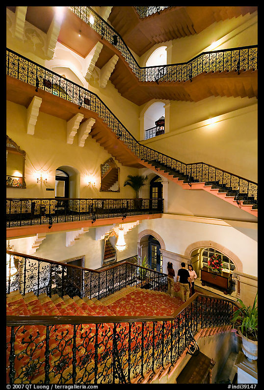 Staircase inside Taj Mahal Palace Hotel. Mumbai, Maharashtra, India