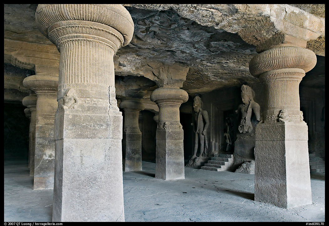 Main Elephanta cave, Elephanta Island. Mumbai, Maharashtra, India